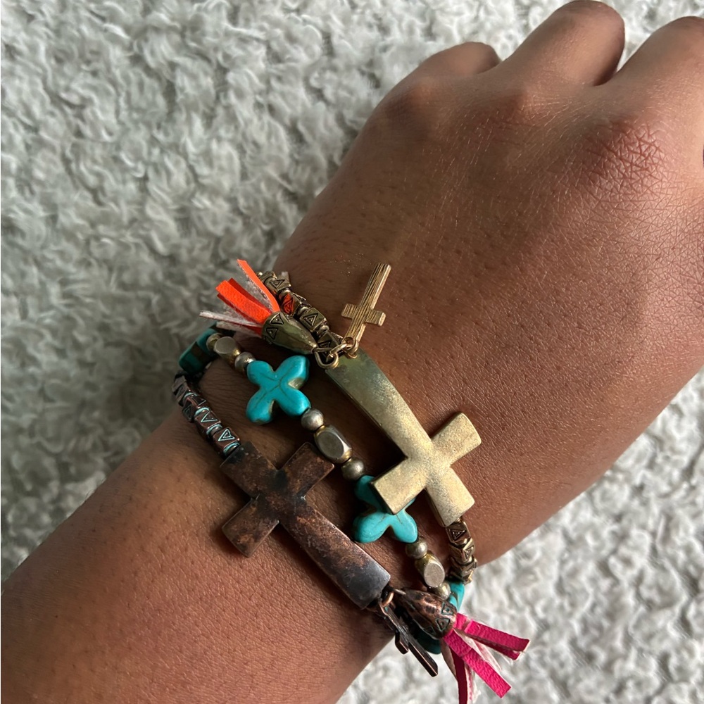 Colorful Cross Charm Bracelets